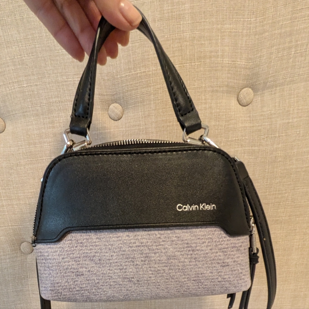 Teeny Tiny Calvin Klein Black and Cream Crossbody Bag